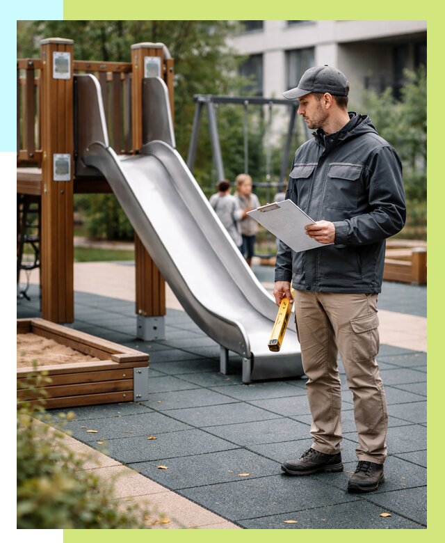 Сертификация детских площадок в Междуреченске от 25263 р. | Алешин-Мжд