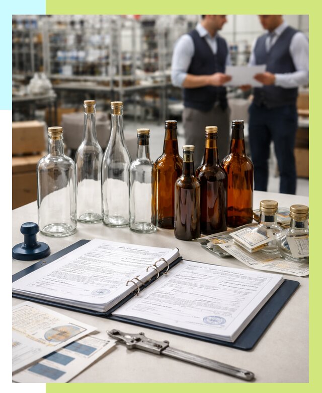 Сертификация стеклянных бутылок в Междуреченске от 25263 р. | Алешин-Мжд