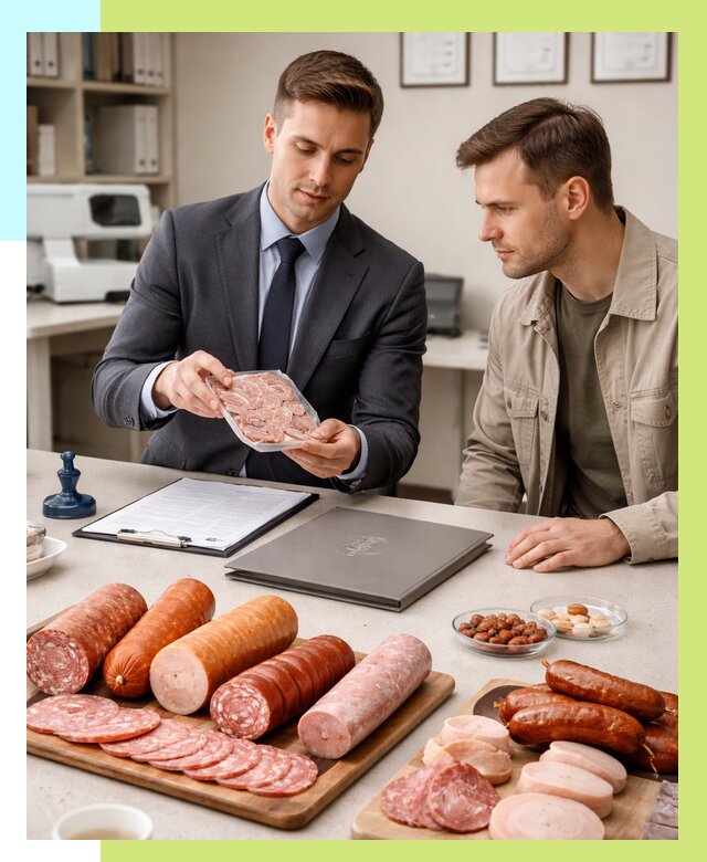 Сертификация колбасных изделий в Междуреченске от 7579 р. | Алешин-Мжд