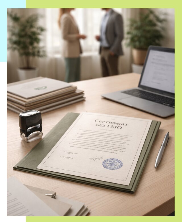 Сертификат без ГМО в Междуреченске от 7579 р. оформить срочно Алешин-Мжд